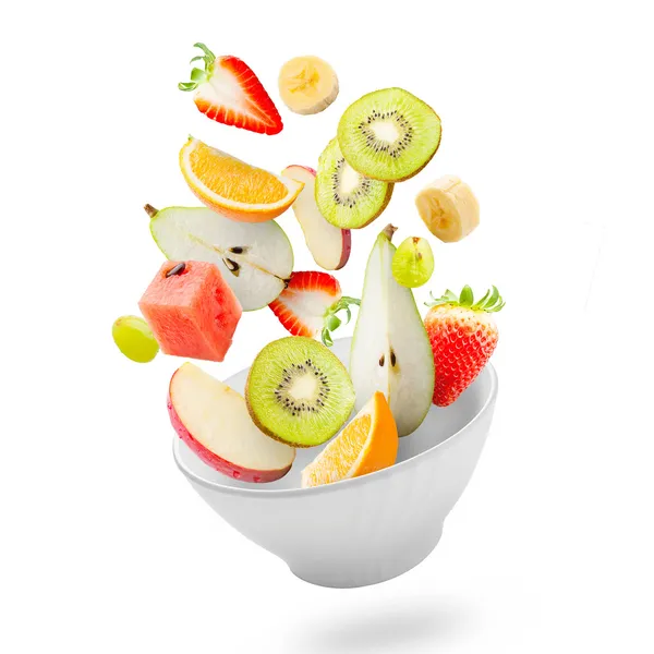 Легкий салат с полетом свежими фруктами — стоковое фото