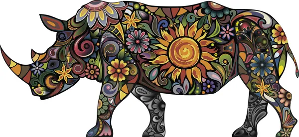 Веселый носорог — стоковый вектор