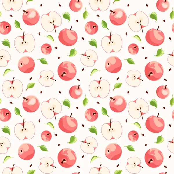Бесшовный фон с розовые яблоки. Векторные иллюстрации — стоковый вектор