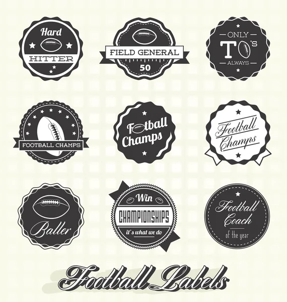 Векторный набор: Футбол чемпионов этикетки и значки — стоковый вектор
