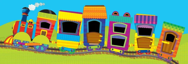 Большой мультфильм поезд — стоковое фото