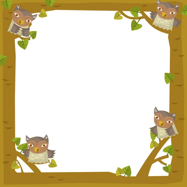 Рамка - дерево - Иллюстрация характера для детей — стоковое фото