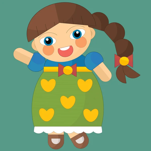 Мультфильм девочка - кукла — стоковое фото