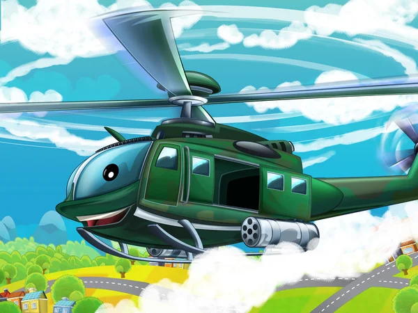 Мультипликационный вертолет — стоковое фото