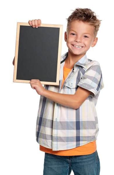 Мальчик с небольшой доске — стоковое фото