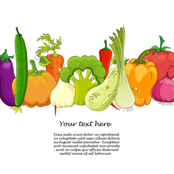 Забавный мультяшный овощей и специй на белом — стоковый вектор
