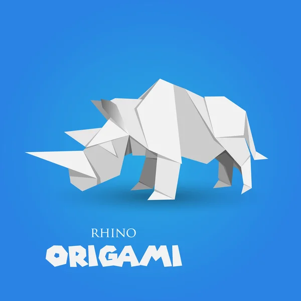 Оригами носорог — стоковый вектор