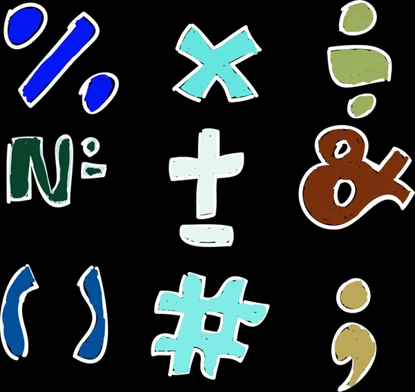 Символы цветные математики — стоковое фото