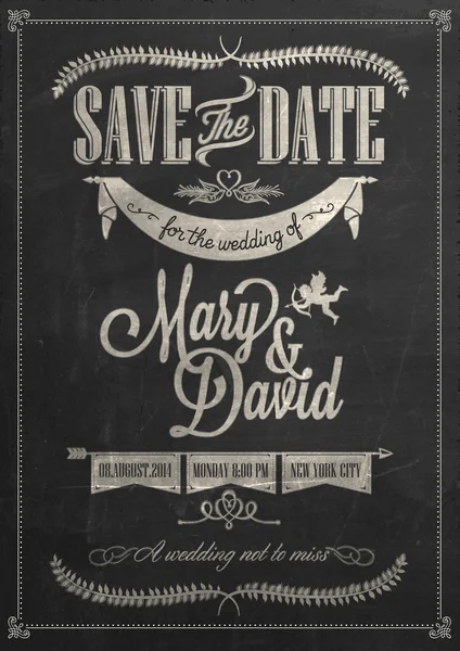 Сохранить дату свадьбы пригласительный билет — стоковый вектор