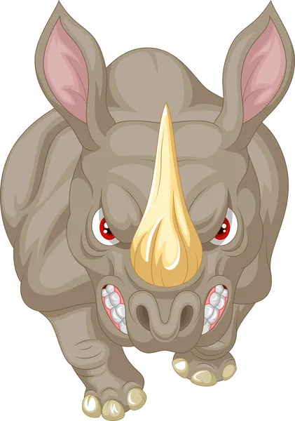Злой носорог мультфильм — стоковый вектор