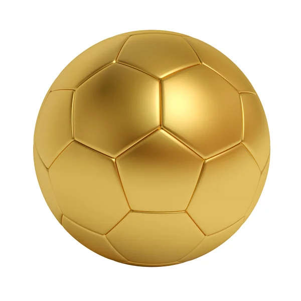 Золотой футбольный мяч, изолированные на белом фоне — стоковое фото