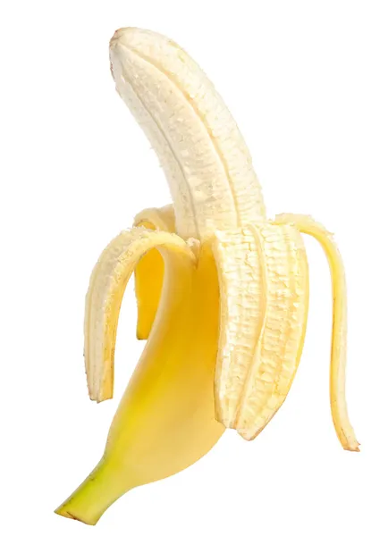 Открытые банан, изолированные на белом фоне — стоковое фото