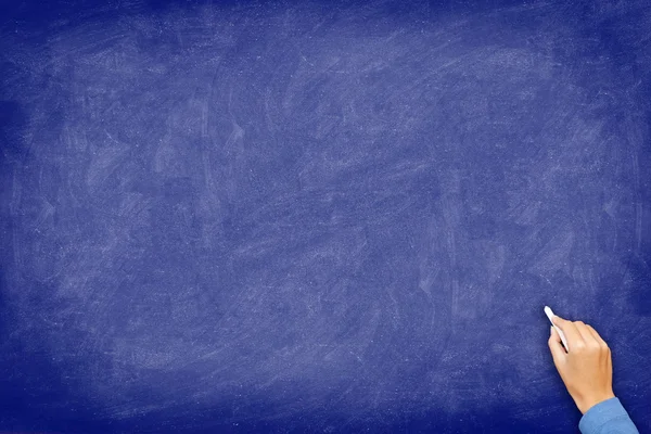 Доске - голубой доской с рукой — стоковое фото
