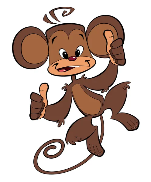 Мультфильм обезьяна счастливыми — стоковое фото