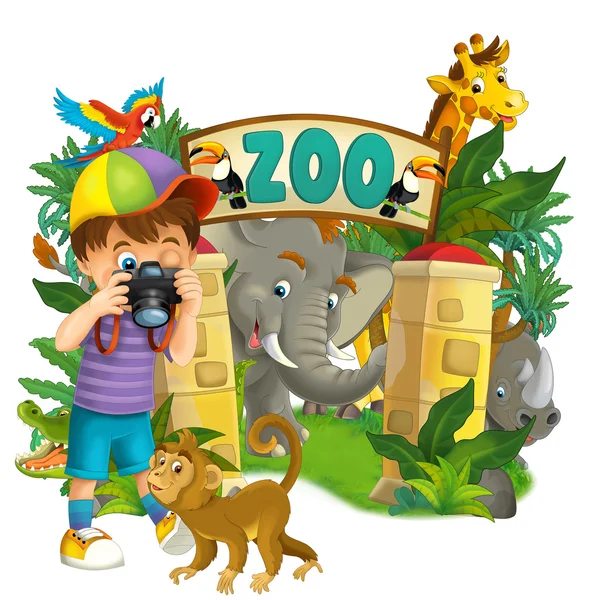 Мультфильм зоопарк, парк развлечений, иллюстрации для детей — стоковое фото
