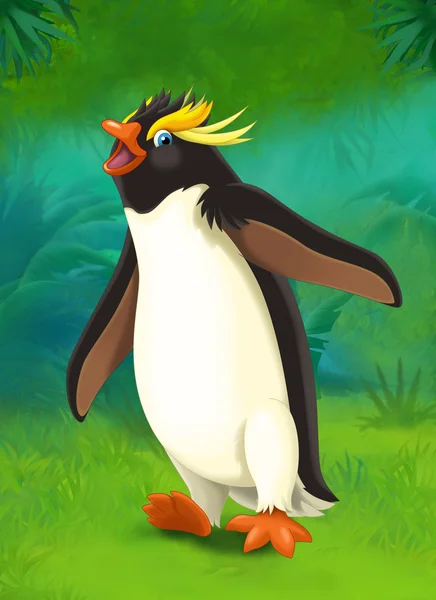 Мультфильм тропический. Пингвин — стоковое фото