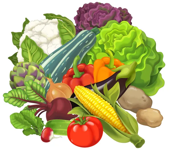 Мультипликационные овощи — стоковое фото
