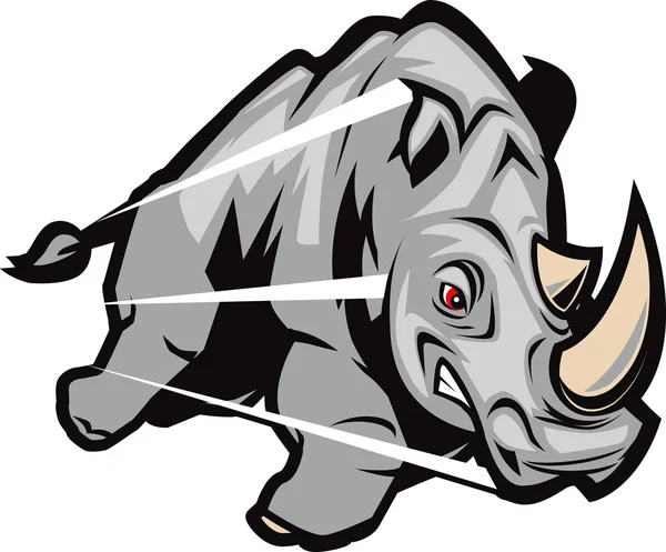 Зарядка носорога — стоковый вектор