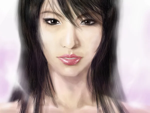 Красивая Азиатская девушка иллюстрация — стоковое фото