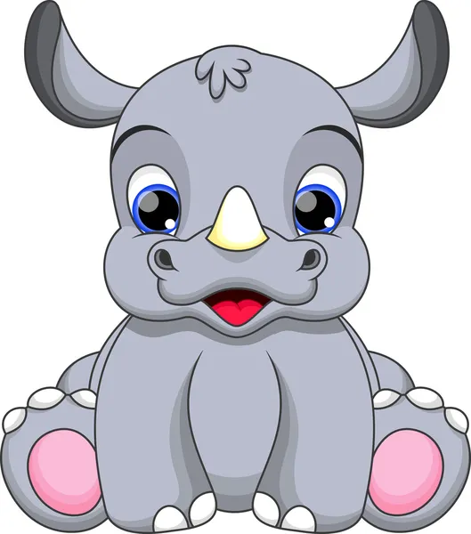 Милый ребенок rhino мультфильм — стоковый вектор