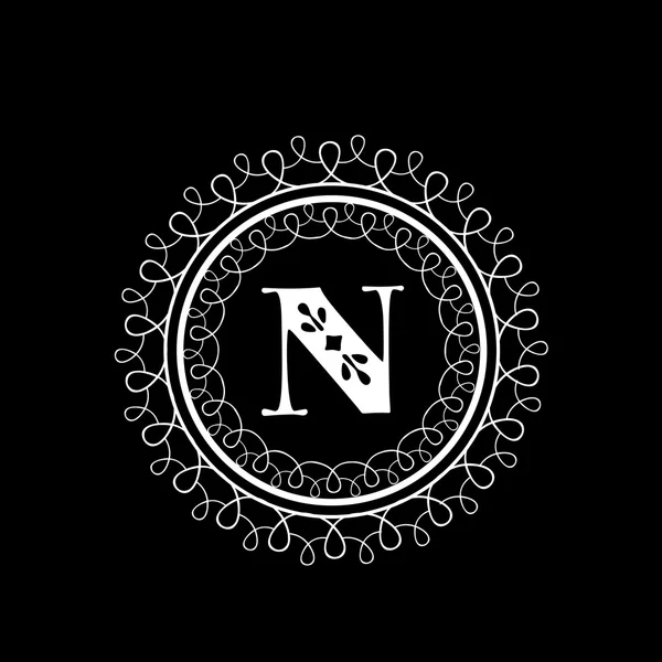 Английский алфавит N для премиум монограммой — стоковый вектор