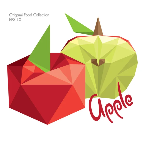 Оригами (низкий poly) яблоки — стоковый вектор