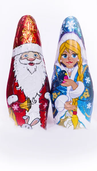 Снегурочка шоколад и Санта-Клауса — стоковое фото