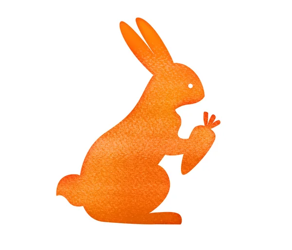 Сидя кролик с морковью — стоковое фото