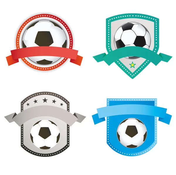 Набор футбол футбол и логотипа Эмблема конструкций — стоковый вектор