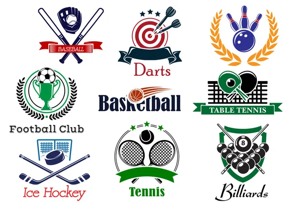 Конкурс спортивных эмблемы и символы — стоковый вектор