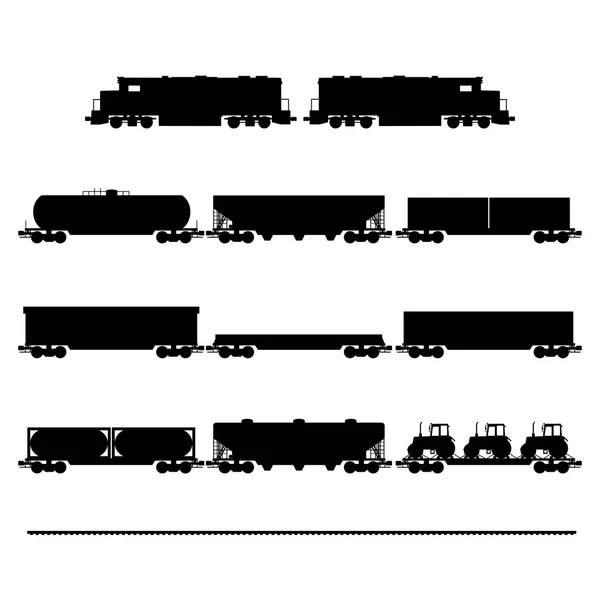 Вагонов и локомотивов — стоковый вектор
