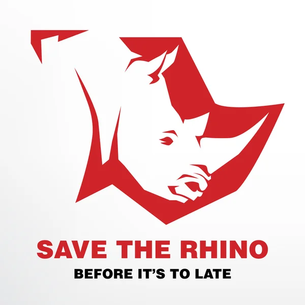 Сохранить Rhino, прежде чем это до конца концепции — стоковый вектор
