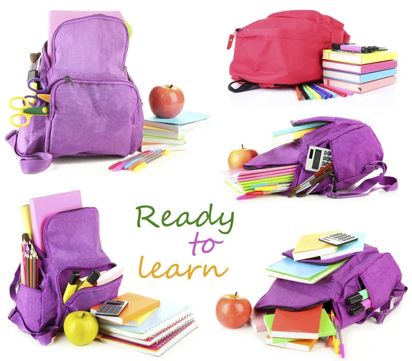Красочные школьные рюкзаки — стоковое фото