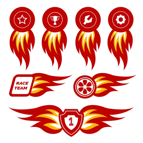 Эмблемы пламени — стоковый вектор