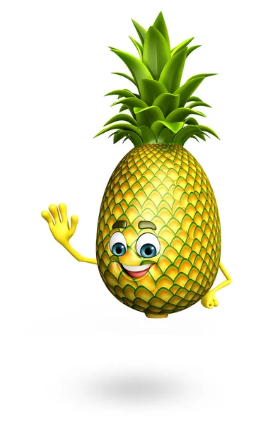 Мультипликационный персонаж ананаса — стоковое фото