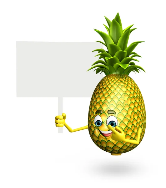 Мультипликационный персонаж ананаса — стоковое фото