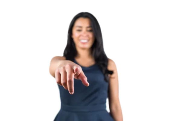Женщина указывая ей палец вперед — стоковое фото