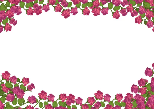Мультфильм рамка с розами - изолированные — стоковое фото