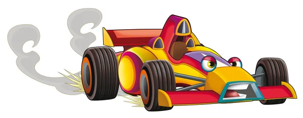 Красочный мультфильм гоночный автомобиль — стоковое фото