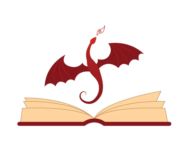 Книга с драконом — стоковый вектор