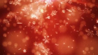 Красивый красный падающие снежинки — стоковое видео