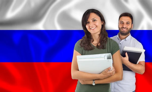 Студенты за российский флаг — стоковое фото