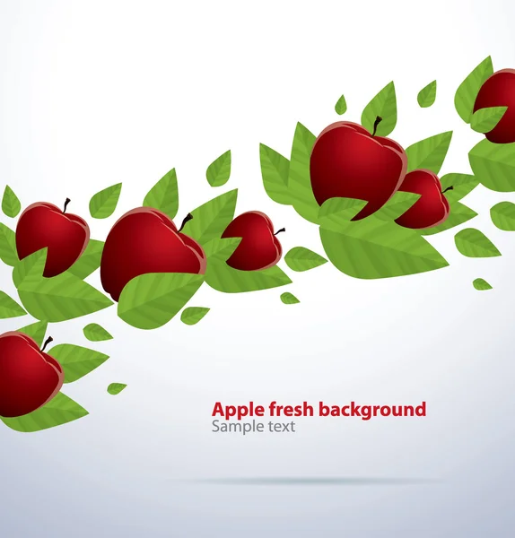 Красное яблоко свежий фон — стоковый вектор