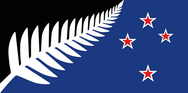 Флаг Новой Зеландии Серебряный Папоротник проекта 2016 — стоковый вектор