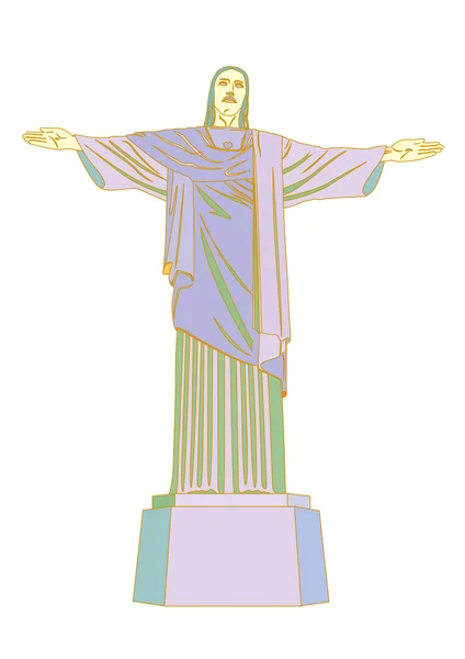 Избавитель christ, Рио-де-Жанейро, Бразилия — стоковый вектор