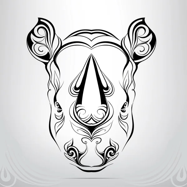 Носорога головой в орнамент — стоковый вектор