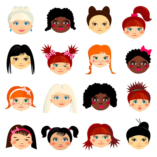 Аватар с женские различных этнического происхождения — стоковое фото