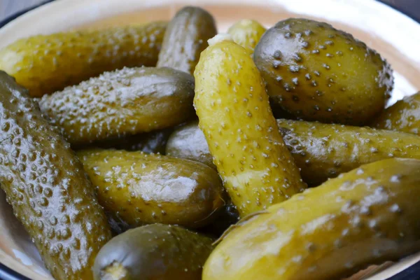 Green salty pickles (cucumbers) — стоковое фото