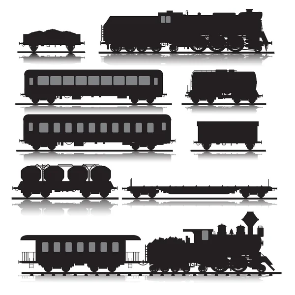 Железнодорожные поезда — стоковый вектор