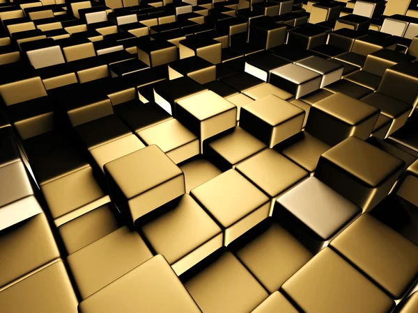 Золотые кубики абстрактный фон — стоковое фото